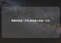 男朋友转走一万元,微信被人转走一万元