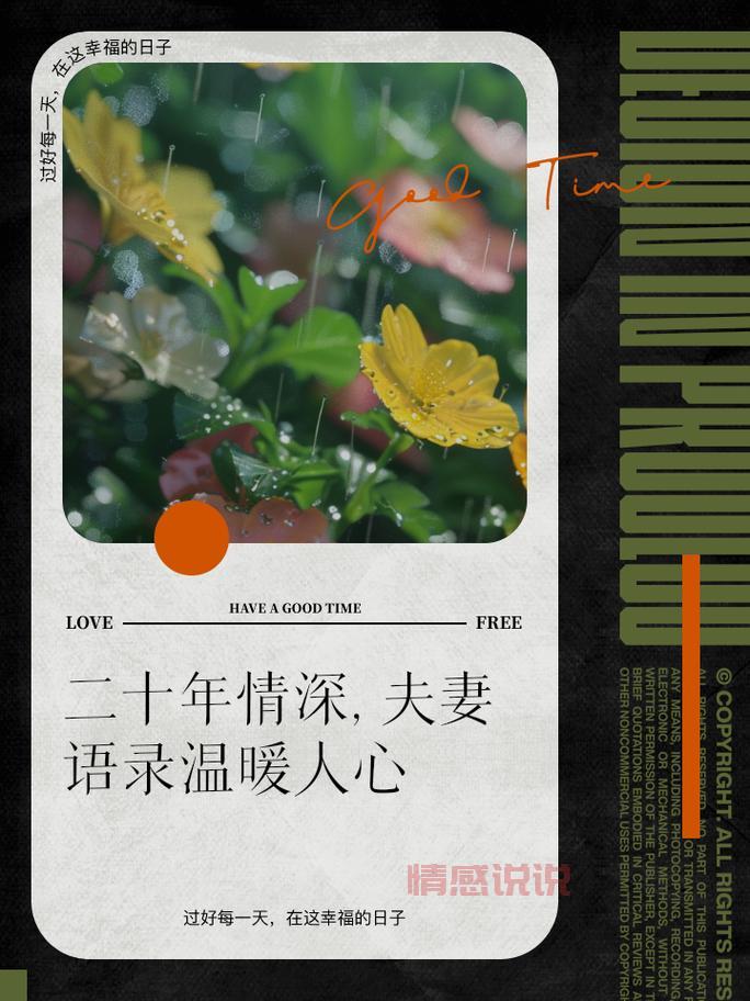 中年夫妻情感说说:细水长流中的深情与默契