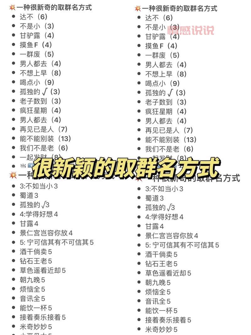 单身群名怎么起独特?这几个群名让你眼前一亮!