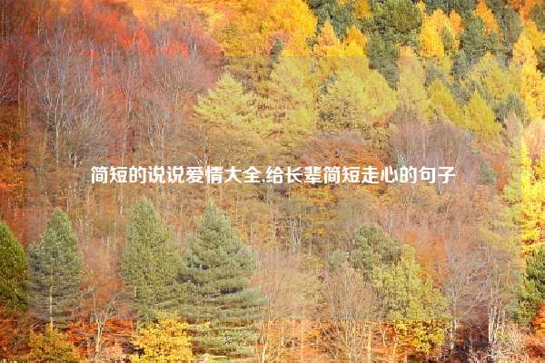 简短的说说爱情大全,给长辈简短走心的句子