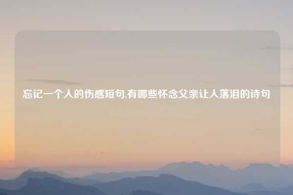 忘记一个人的伤感短句,有哪些怀念父亲让人落泪的诗句