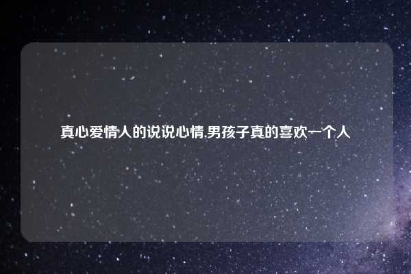 真心爱情人的说说心情,男孩子真的喜欢一个人