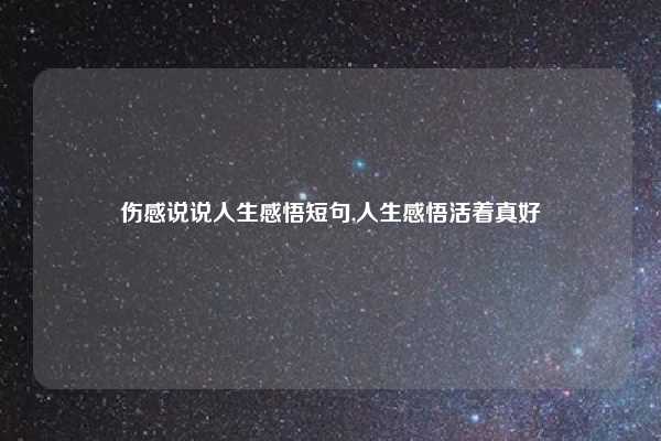 伤感说说人生感悟短句,人生感悟活着真好