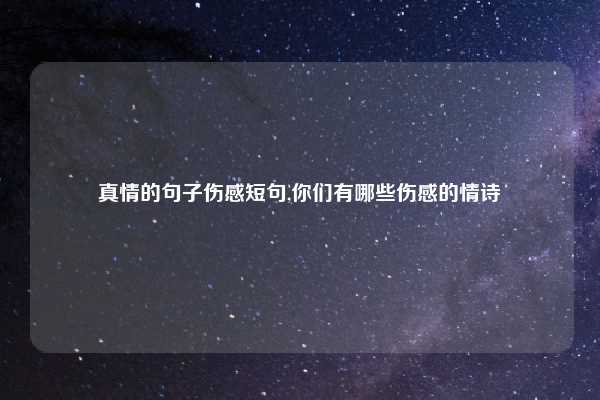 真情的句子伤感短句,你们有哪些伤感的情诗