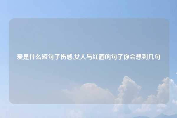 爱是什么短句子伤感,女人与红酒的句子你会想到几句