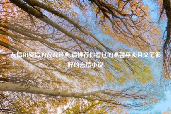 友情和爱情的说说经典,请推荐你看过的温馨平淡且文笔很好的言情小说