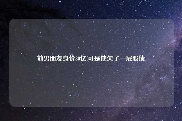 前男朋友身价30亿,可是他欠了一屁股债