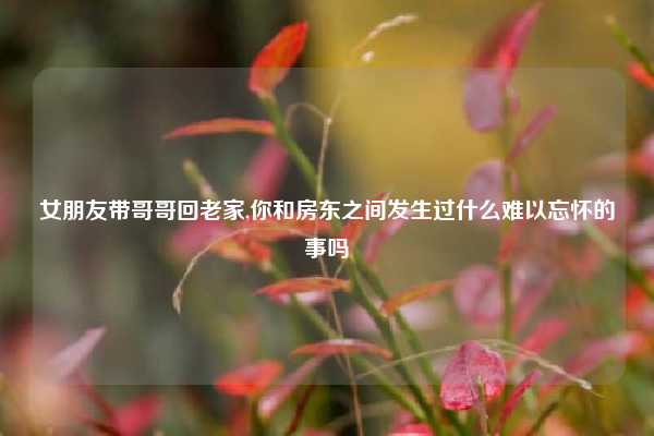 女朋友带哥哥回老家,你和房东之间发生过什么难以忘怀的事吗