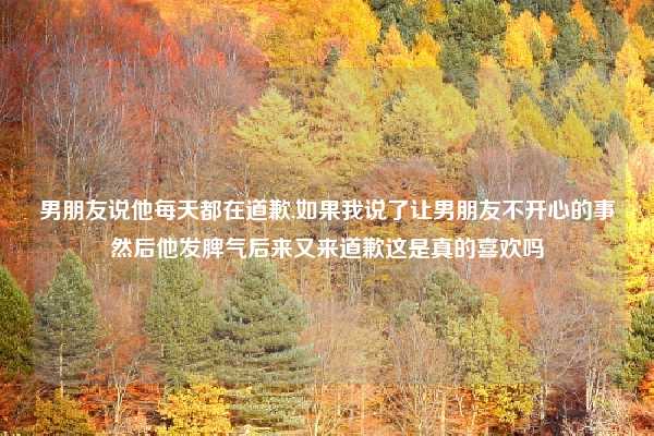 男朋友说他每天都在道歉,如果我说了让男朋友不开心的事然后他发脾气后来又来道歉这是真的喜欢吗