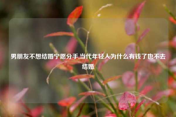 男朋友不想结婚宁愿分手,当代年轻人为什么有钱了也不去结婚