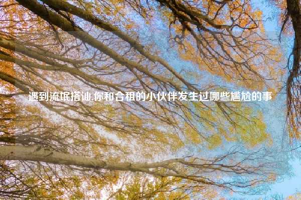 遇到流氓搭讪,你和合租的小伙伴发生过哪些尴尬的事