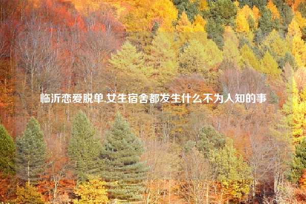 临沂恋爱脱单,女生宿舍都发生什么不为人知的事