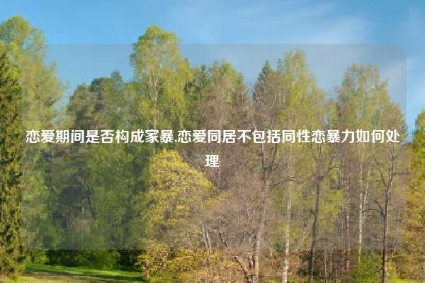 恋爱期间是否构成家暴,恋爱同居不包括同性恋暴力如何处理