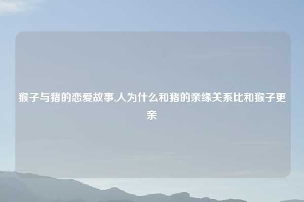 猴子与猪的恋爱故事,人为什么和猪的亲缘关系比和猴子更亲