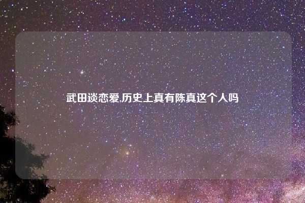 武田谈恋爱,历史上真有陈真这个人吗