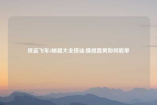 侠盗飞车3秘籍大全搭讪,情感直男如何脱单