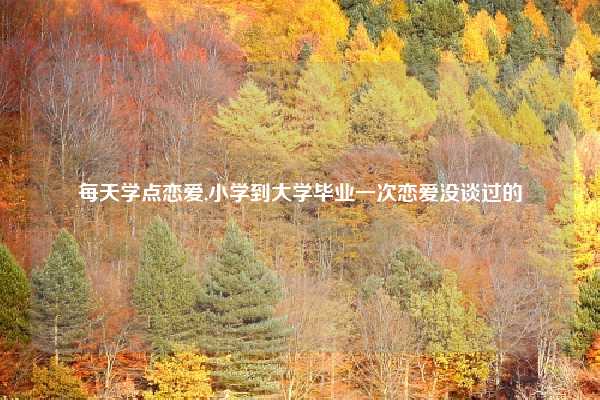 每天学点恋爱,小学到大学毕业一次恋爱没谈过的