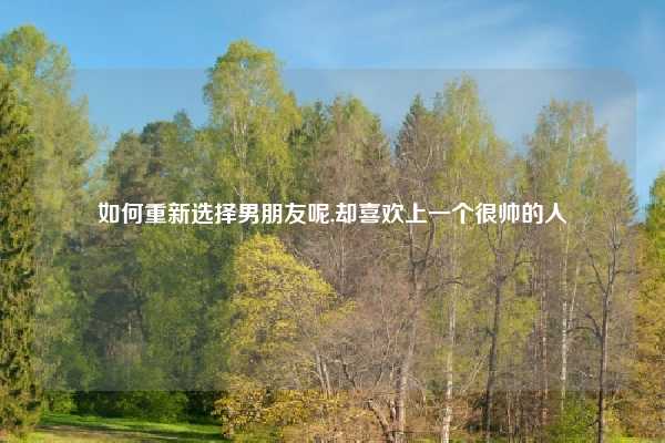 如何重新选择男朋友呢,却喜欢上一个很帅的人