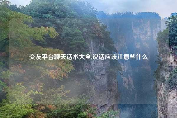 交友平台聊天话术大全,说话应该注意些什么