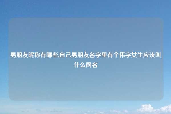 男朋友昵称有哪些,自己男朋友名字里有个伟字女生应该叫什么网名