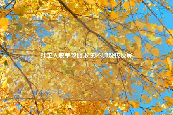 打工人脱单攻略,长的不帅没钱没房