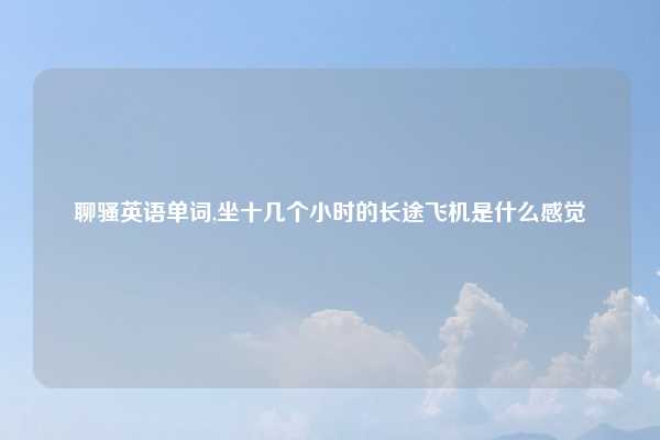 聊骚英语单词,坐十几个小时的长途飞机是什么感觉