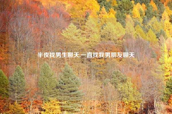 半夜找男生聊天,一直找我男朋友聊天