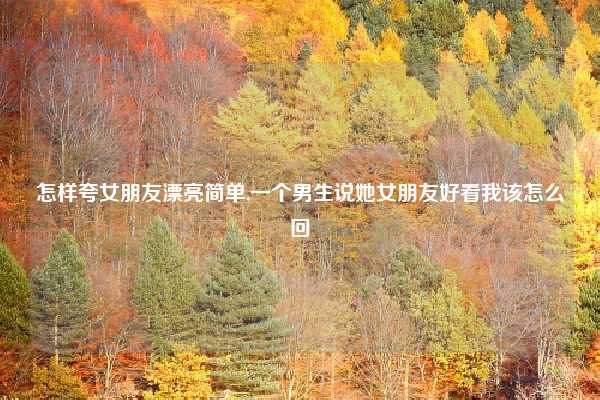 怎样夸女朋友漂亮简单,一个男生说她女朋友好看我该怎么回