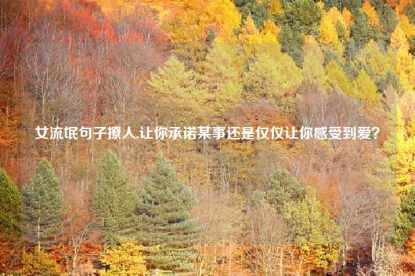 女流氓句子撩人,让你承诺某事还是仅仅让你感受到爱？