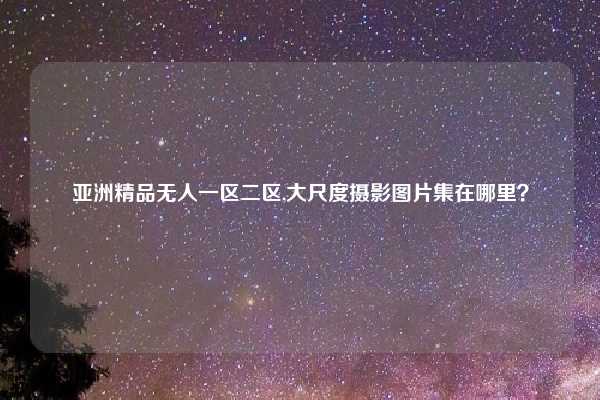 亚洲精品无人一区二区,大尺度摄影图片集在哪里?