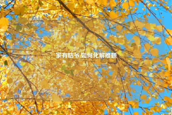 家有姑爷,如何化解难题