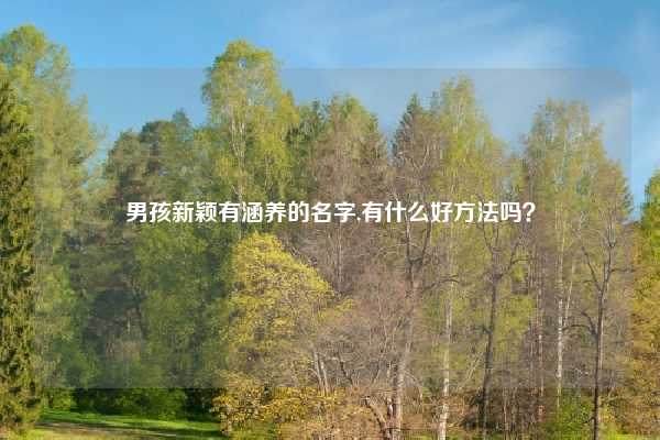 男孩新颖有涵养的名字,有什么好方法吗?
