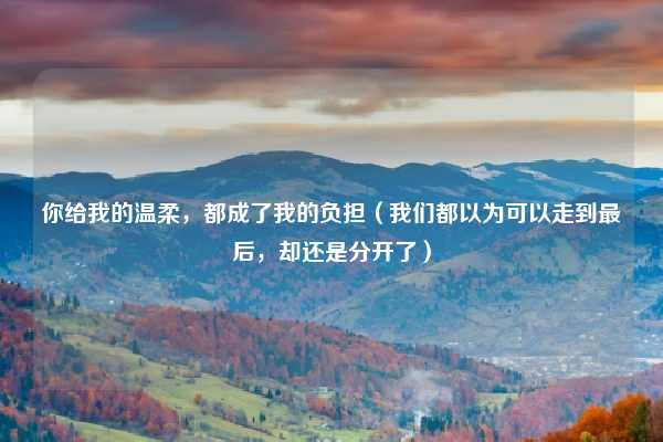 你给我的温柔，都成了我的负担（我们都以为可以走到最后，却还是分开了）