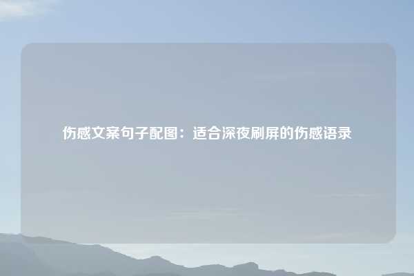 伤感文案句子配图:适合深夜刷屏的伤感语录
