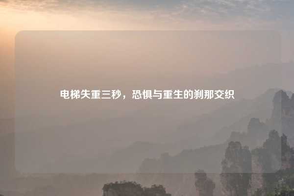 电梯失重三秒，恐惧与重生的刹那交织