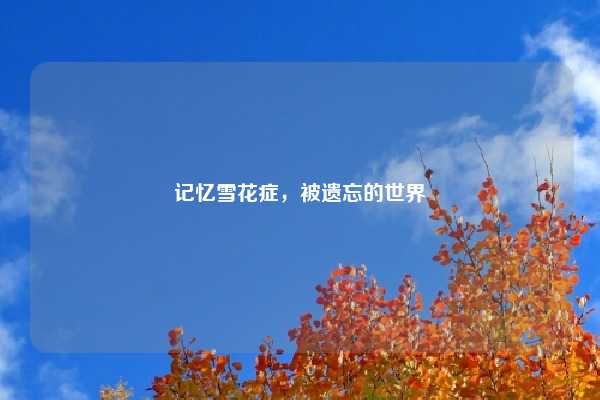 记忆雪花症，被遗忘的世界