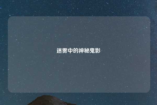 迷雾中的神秘鬼影