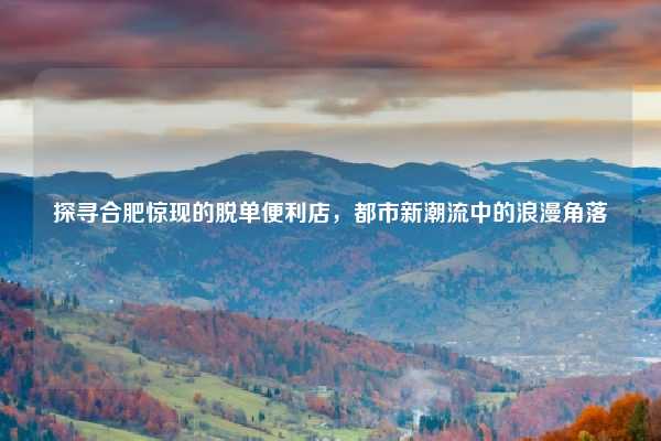 探寻合肥惊现的脱单便利店,都市新潮流中的浪漫角落