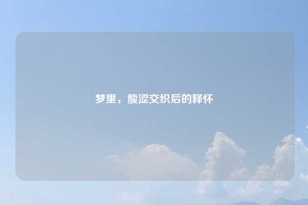 梦里,酸涩交织后的释怀