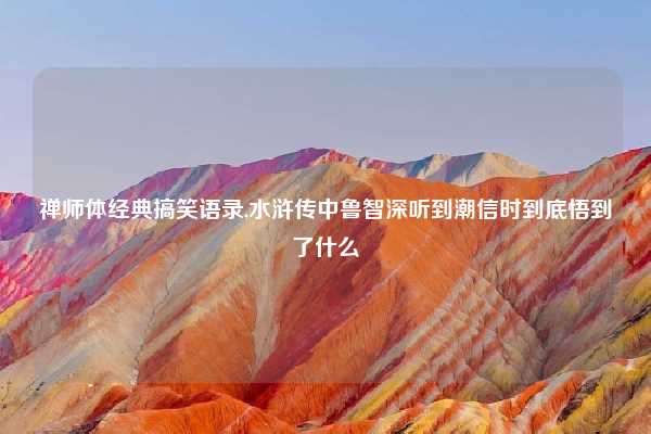 禅师体经典搞笑语录,水浒传中鲁智深听到潮信时到底悟到了什么