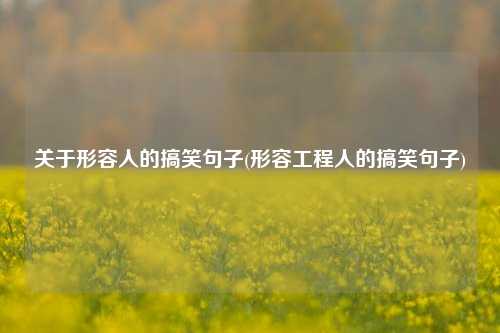 关于形容人的搞笑句子(形容工程人的搞笑句子)